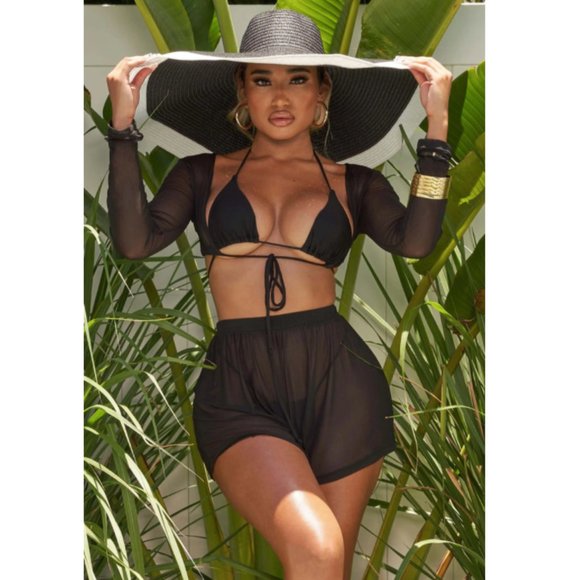 MATTE Collection🌺Casey 2-Piece Short Sheer Mesh Set👙S - Picture 2 of 7